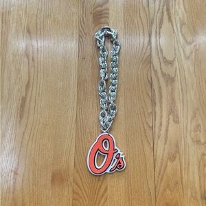 Baltimore Orioles MLB Silver Fan Chain 3D Foam Necklace O’s